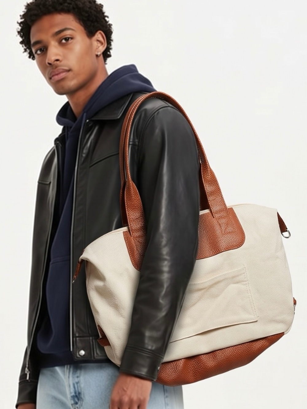 Graf Lantz Canvas and Vegan Leather Carry-On Travel Tote Bag